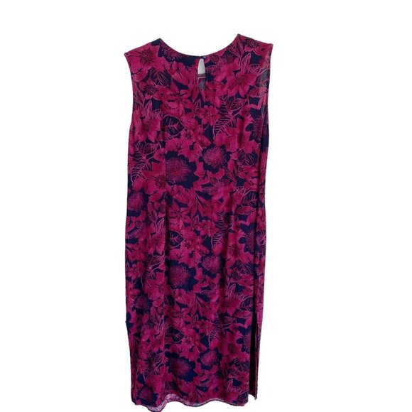Vintage Northern Reflections Floral Midi Dress – 90s Y2K Burgundy – Size 12 - Picture 7 of 13